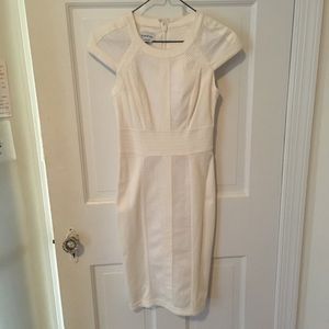 Bebe white fitted dress